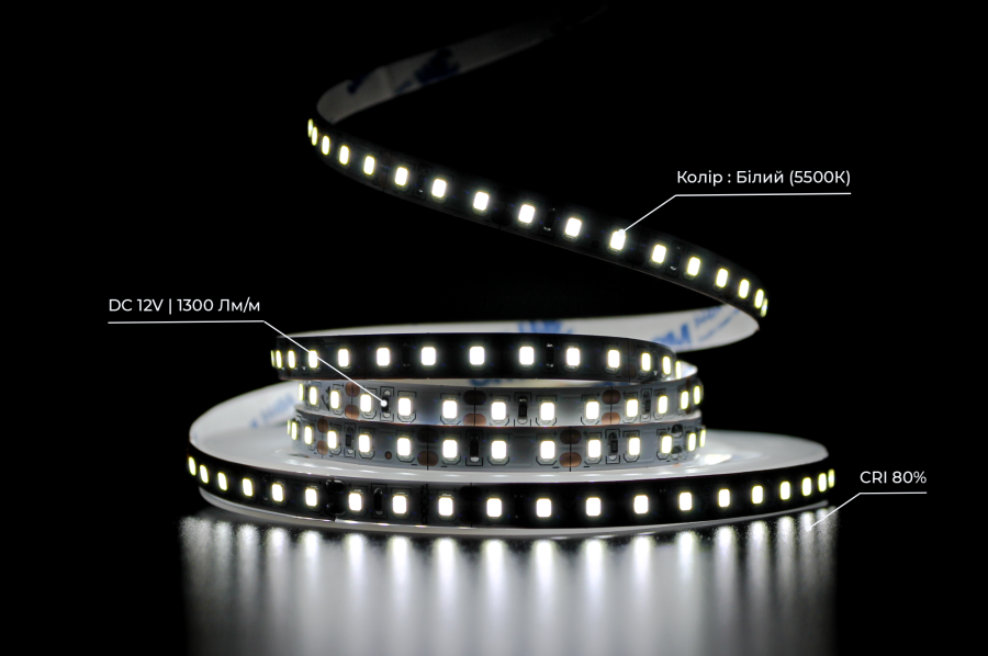 Світлодіодна LED стрічка PROLUM™ 12V; 2835\120; IP20; Series "SG", Білий (5500-6000К)