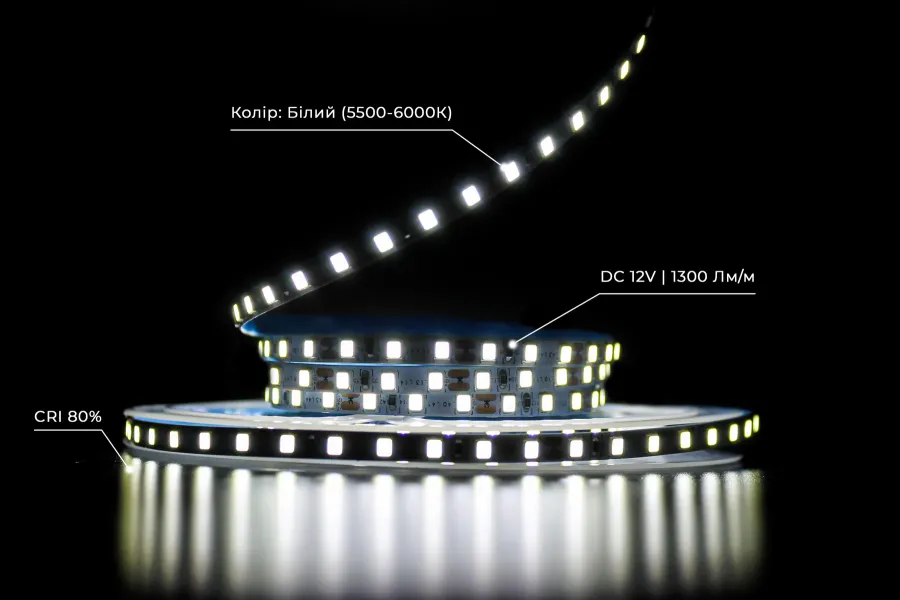 Світлодіодна LED стрічка PROLUM™ 5 ММ 12V; 2835\120; IP20; Series "SG", Холодний-білий (9000-10000К)