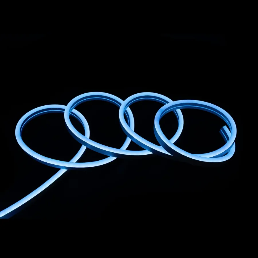 Світлодіодний неон PROLUM™ 8x16, IP68, 12V, Series "LF", Блакитний лід, PRO