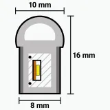 Світлодіодний неон PROLUM™ 8x16, IP68, 12V, Series "SF", Жовтий, PRO