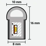 Світлодіодний неон PROLUM™ 8x16, IP68, 12V, Series "SF", Рожевий, PRO