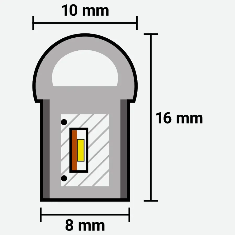 Світлодіодний неон PROLUM™ 8x16, IP68, 12V, Series "SF", Рожевий, PRO