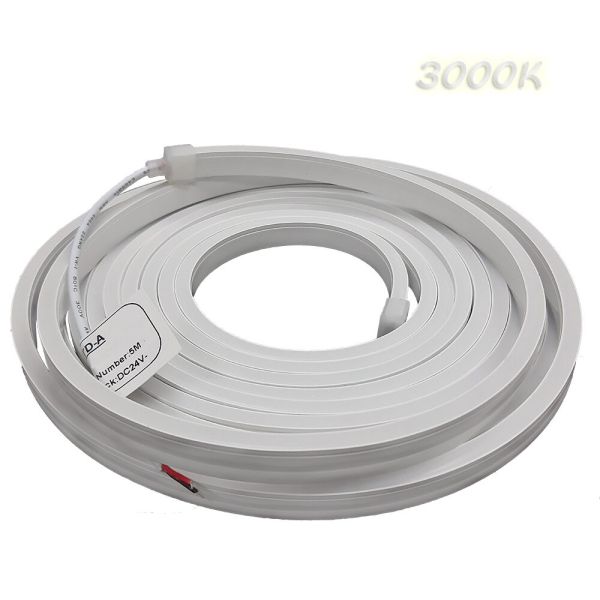 Лед стрічка НЕОН SVL 24В 6x12мм 2835-120-IP65-WW-6-24 W16C0TD-A 3000K UA