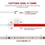 Світлодіодна LED стрічка PROLUM™ 220V; 2835\120; IP67; 9.5ММ; Series "S", Тепло-Білий (2800-3200K)