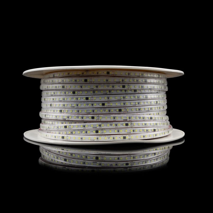 Світлодіодна LED стрічка PROLUM™ 220V; 2835\120; IP67; 9.5ММ; Series "S", Тепло-Білий (2800-3200K)