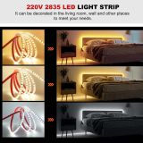 Світлодіодна LED стрічка PROLUM™ 220V; 2835\120; IP67; 9.5ММ; Series "S", Білий (5500-6000К)