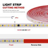 Світлодіодна LED стрічка PROLUM™ 220V; 2835\120; IP67; 9.5ММ; Series "S", Білий (5500-6000К)