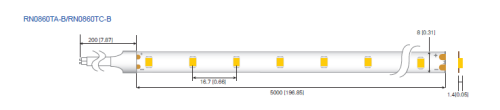 Лед стрічка RISHANG 12В 2835-60 5,5Вт 504Лм RN0860TA-B-NW 4000K IP20