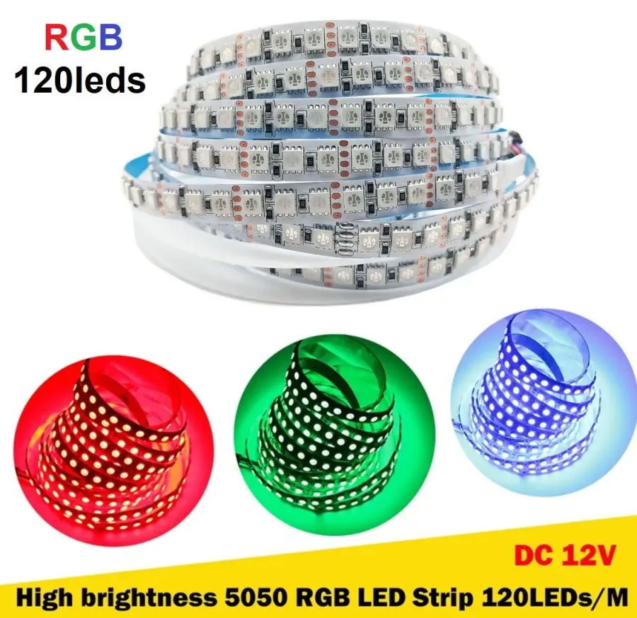 LED лента 12В 5050-120 20Вт RGB IP20