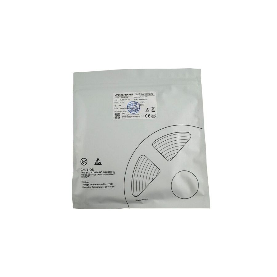 Лед стрічка RISHANG 12В COB-320 10Вт 900Лм RM0801EA-A 5000K CRI90 IP20