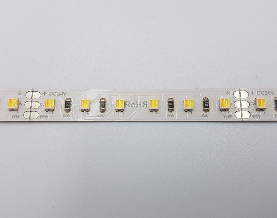 Лед стрічка RISHANG 24В 3528-96 9Вт 800Лм RD0096BC-B Лед стрічка CCT WW-CW 2700K-6500K IP33