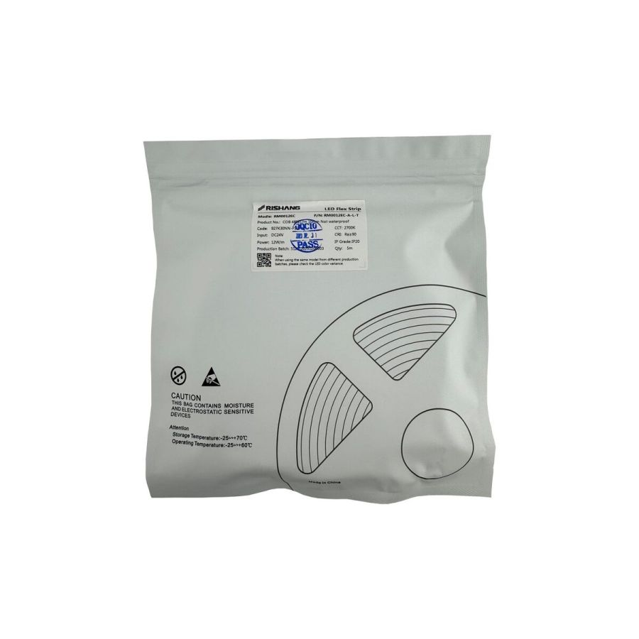 Лед стрічка RISHANG 24В COB-480 12Вт 1050Лм RM0012EC-A-L-T 2700K CRI90 IP20