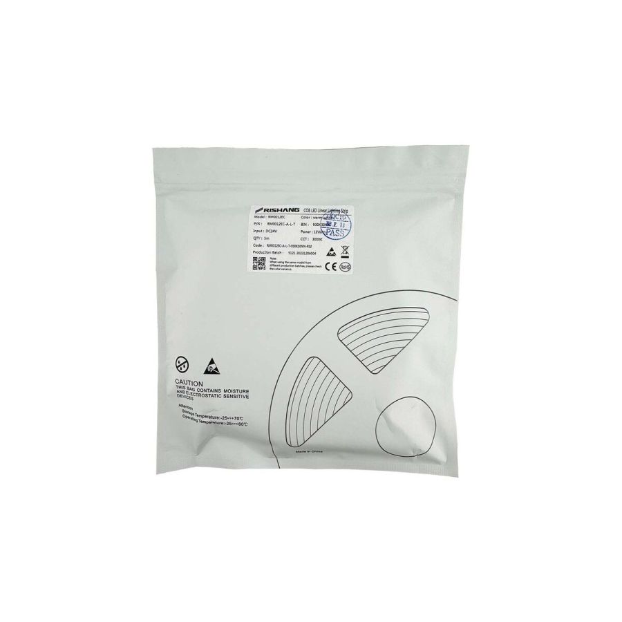 Лед стрічка RISHANG 24В COB-480 12Вт 1100Лм RM0012EC-A-L-T 3000K CRI90 IP20