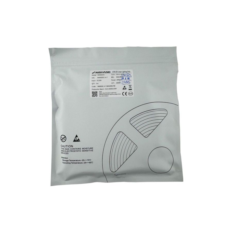 Лед стрічка RISHANG 24В COB-720 20Вт 1860Лм RM0003EC-A-T 4000K CRI90 IP20