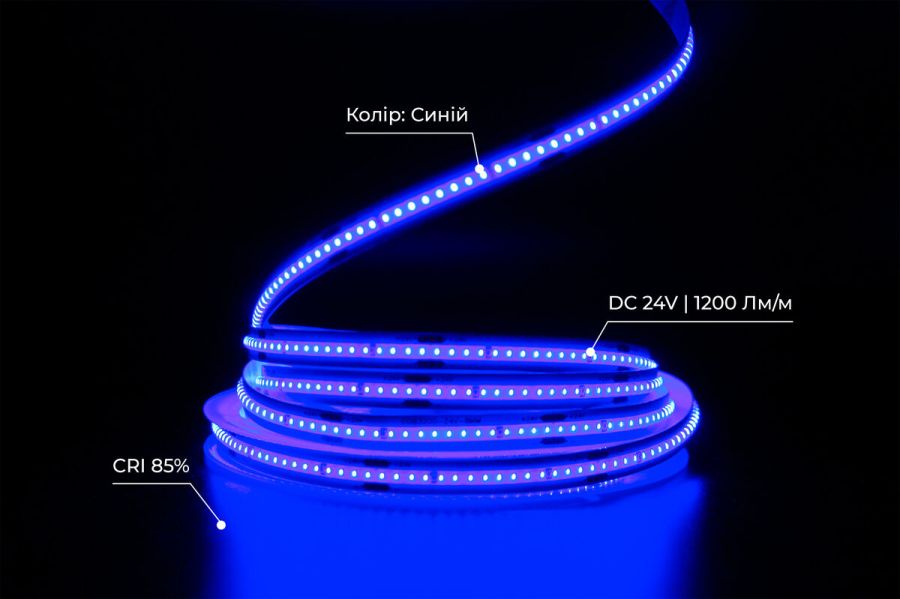 LED лента 24В СОВ-320 8Вт PRO Синий IP20