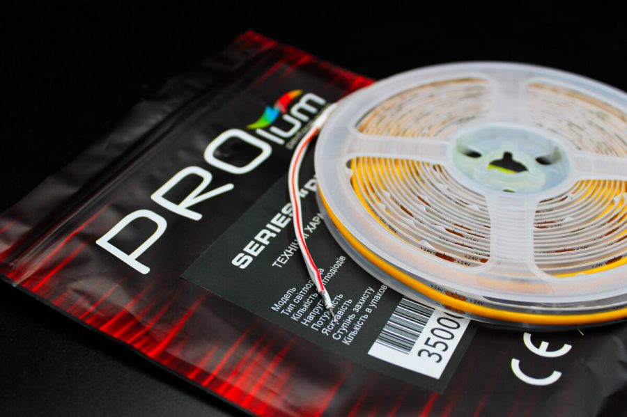 Світлодіодна LED стрічка PROLUM™ 24V; СОВ; 320; LED; IP20; Series "PRO", Жовтий