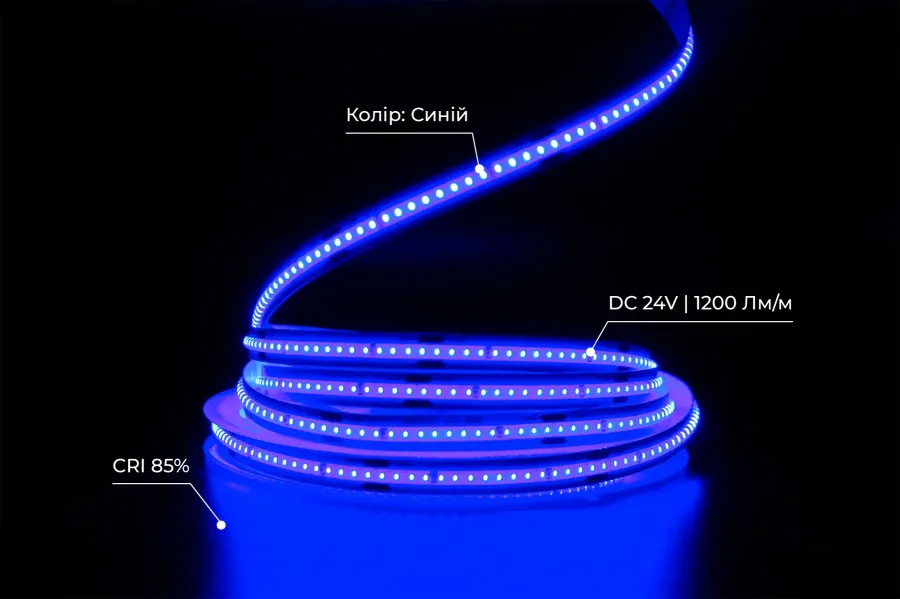 LED лента 24В СОВ-320 8Вт PRO Синий IP20