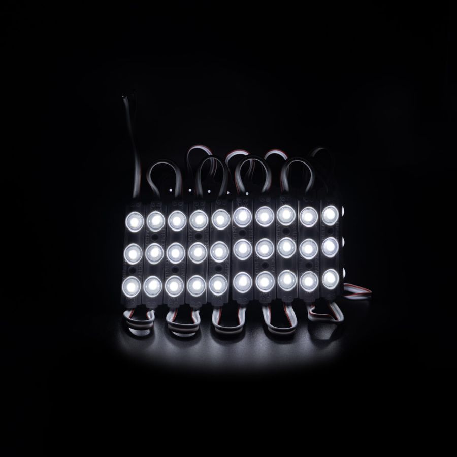 Світлодіодний модуль PROLUM V1, SMD2835, 3LED, 12V, 0.72W, З лінзою, Білий