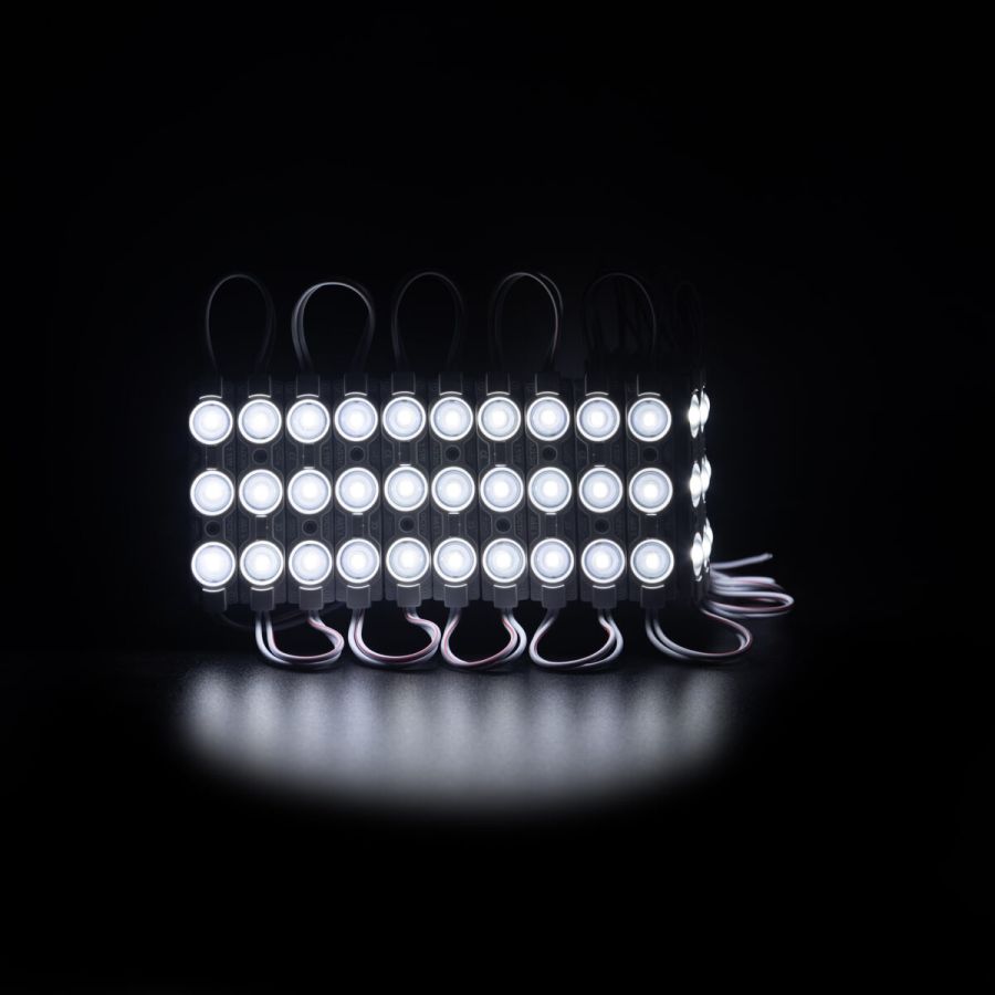 Світлодіодний модуль PROLUM V1, SMD2835, 3LED, 12V, 1W, З лінзою, Білий