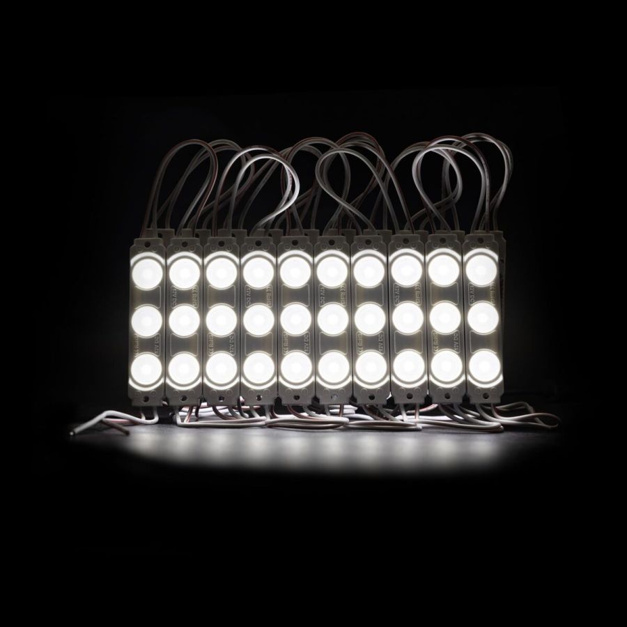 Світлодіодний модуль PROLUM V2, SMD2835, 3LED, 12V, 1.5W, З лінзою, Білий