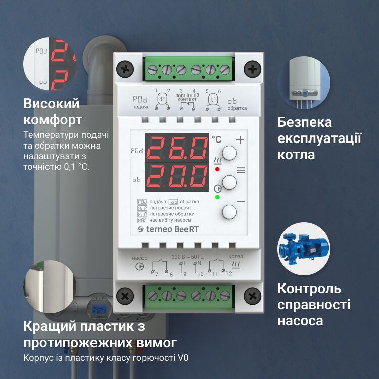 Терморегулятор terneo BeeRT для електричних котлів