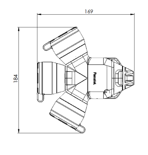 Трійник з сальником Famatel Schuko 2P+E, 16A, 250В, IP54