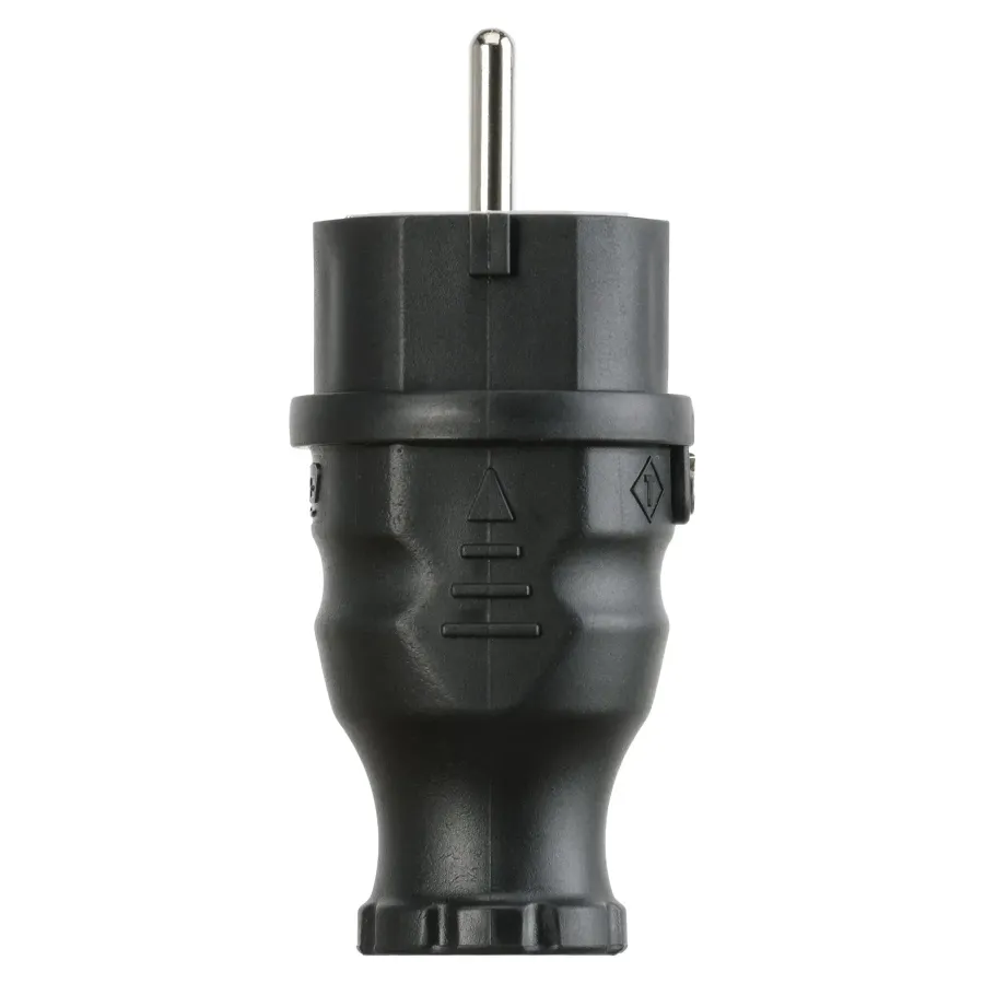 Вилка кабельная SCHUKO 16A 250В 2P+E IP44 IDE Черный