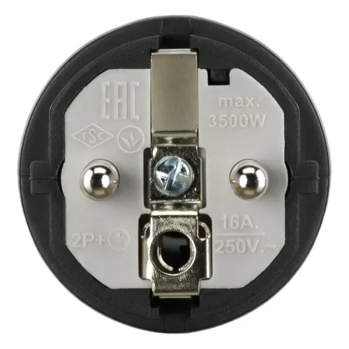 Вилка кабельна SCHUKO 16A 250В 2P+E IP44 IDE Чорний