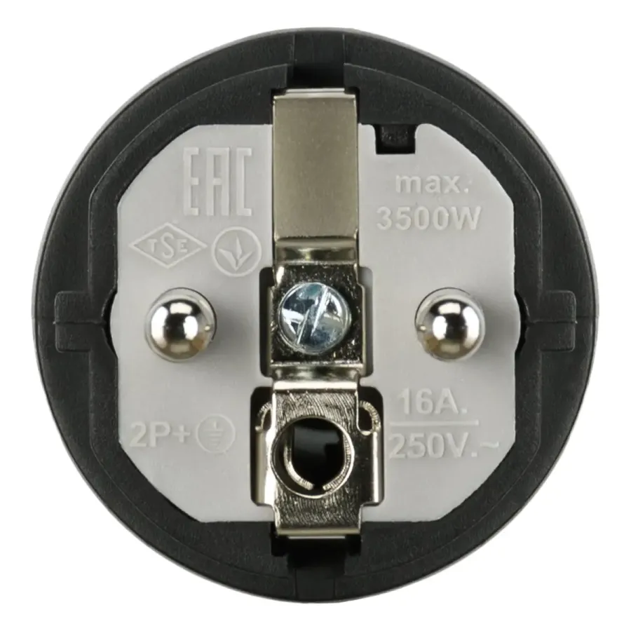 Вилка кабельная SCHUKO 16A 250В 2P+E IP44 IDE Черный
