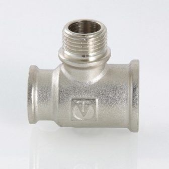 Трійник з переходом на зовнішню різьбу 3/4"х1/2"х1/2" внутрішня-зовнішня-внутрішня різьба