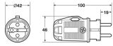 Вилка Famatel Schuko 2P+E, 16A, 250В, IP54