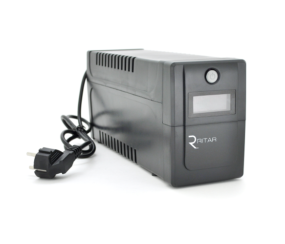 Джерело безперебійного живлення (ДБЖ) Ritar RTP800 (480W) Proxima-D, LCD, AVR, 3st, 2xSCHUKO socket, 1x12V9Ah, plastik Case. NEW!