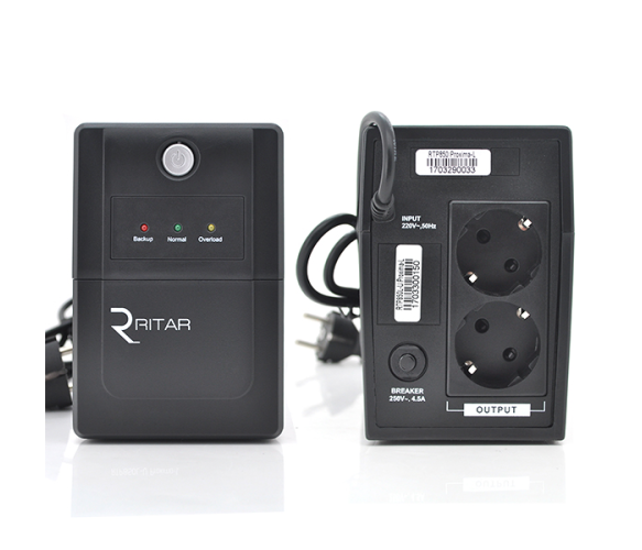 Источник бесперебойного питания (ИБП) Ritar RTP850 (510W) Proxima-L, LED, AVR, 2st, 2xSCHUKO socket, 1x12V9Ah, plastik Case. NEW