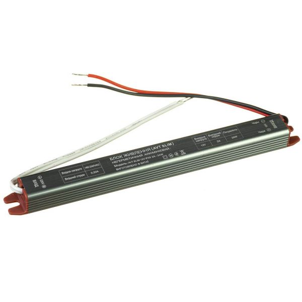 Блок живлення AVT 12В 24Вт 2А IP20 Stick мет.