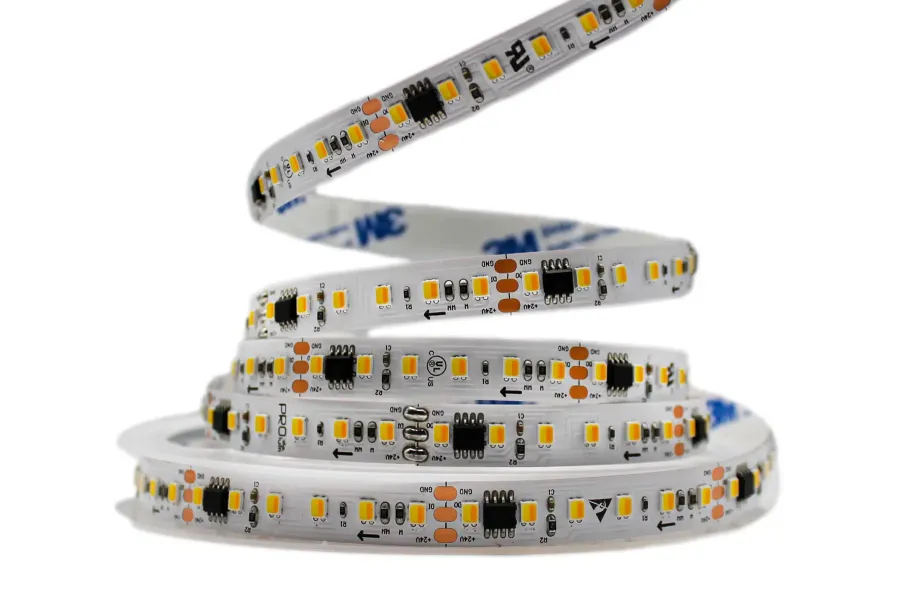 LED лента 24В 2835-120 12Вт 1300Лм SMART RUN WS2811 WW-DW от до 3000К-6000К IP20