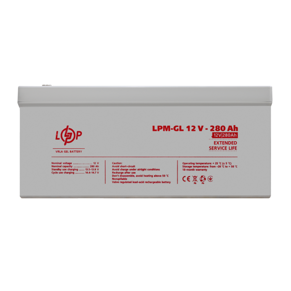 Акумулятор гелевий LPM-GL 12V - 280 Ah