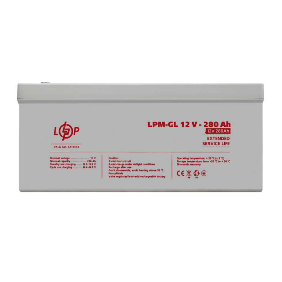 Акція. Акумулятор гелевий LPM-GL 12V - 280 Ah