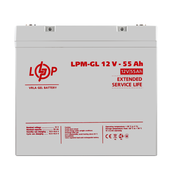 Аккумулятор гелевий LPM-GL 12V - 55 Ah