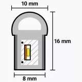 Світлодіодний неон PROLUM™ 8x16, IP68, 220V, Series "GL", Рожевий, PRO