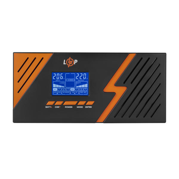 ДБЖ з правильною синусоїдою 12V LPM-PSW-1500VA (1050Вт) Black під зовнішній АКБ