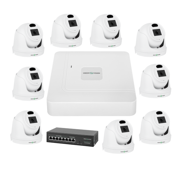 Комплект видеонаблюдения на 9 камер GV-IP-K-W72/09 3MP