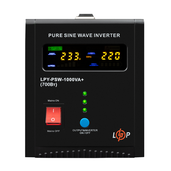 ИБП LogicPower LPY-PSW-1000VA+ (700Вт) 10A/20A с правильной синусоидой 12V