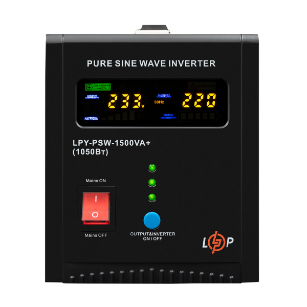 ИБП LogicPower LPY-PSW-1500VA+ (1050Вт) 10A/15A с правильной синусоидой 24V