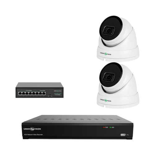 Комплект видеонаблюдения на 2 IP камери 5MP для улицы / дома GreenVision GV-IP-K-W79/02 (Ultra AI)