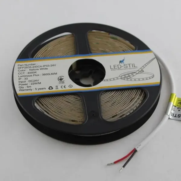 Лед стрічка led-stil DFP2835-240C4-IP33-24V 240-2835-24V-IP33 22W 3600Лм 4000K CRI 85+