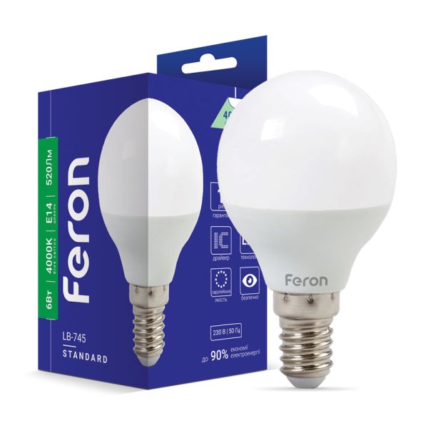 Лед лампа 220В LB-745 6Вт E14 4000K Звичайна