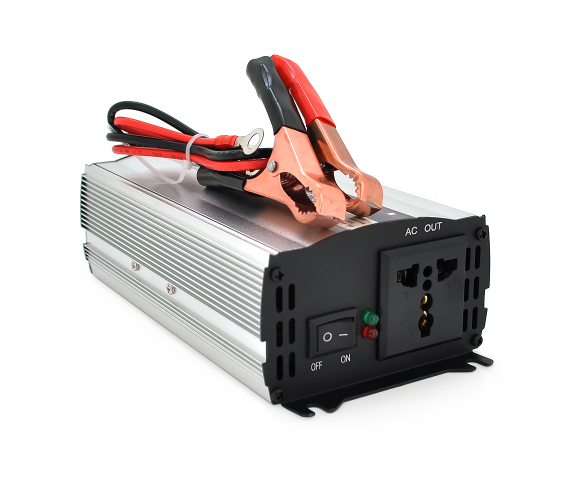 Інвертор напруги CJ-500Q (DC:250W), 12/220V з апроксимованою синусоїдою, 1 універсальна розетка, крокодили, BOX