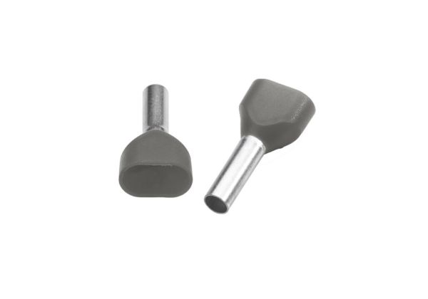 Трубчасті наконечники для двох проводів TBLOC IES 2x4,0/12 сірий (200шт./уп.)
