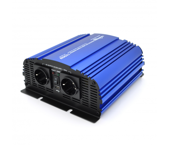 Інвертор напруги Tommatech MS-1200, 12V/220V, 1200W з апроксимованою синусоїдою, 2Shuko, USB, клемні дроти, 2 запобіжники, Q4