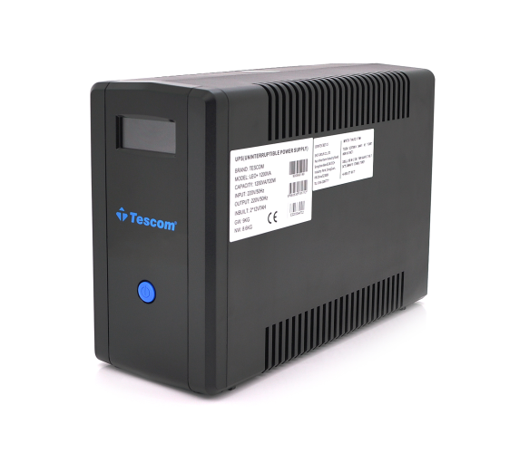 Источник бесперебойного питания (ИБП) TESCOM TCM1200 (720W), LCD, AVR, 3st, 4xSCHUKO socket, 2x12V7Ah, RS232, USB, RJ45, plastik Case ( 460 x 225 x 245 ) 8,86кг Q2